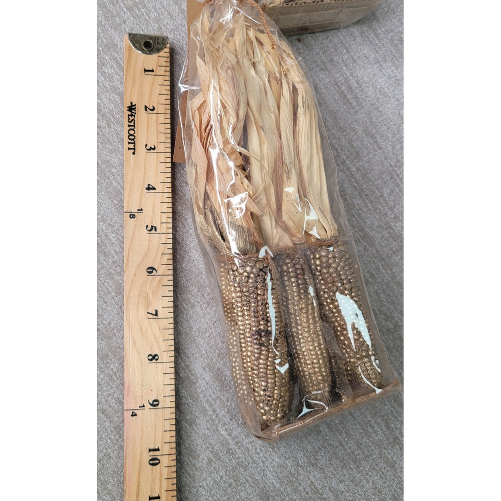5 Pottery Barn Gilded Mini Corn Vase Filler Gold Autumn Harvest Decor RARE Stock - Picture 13 of 15